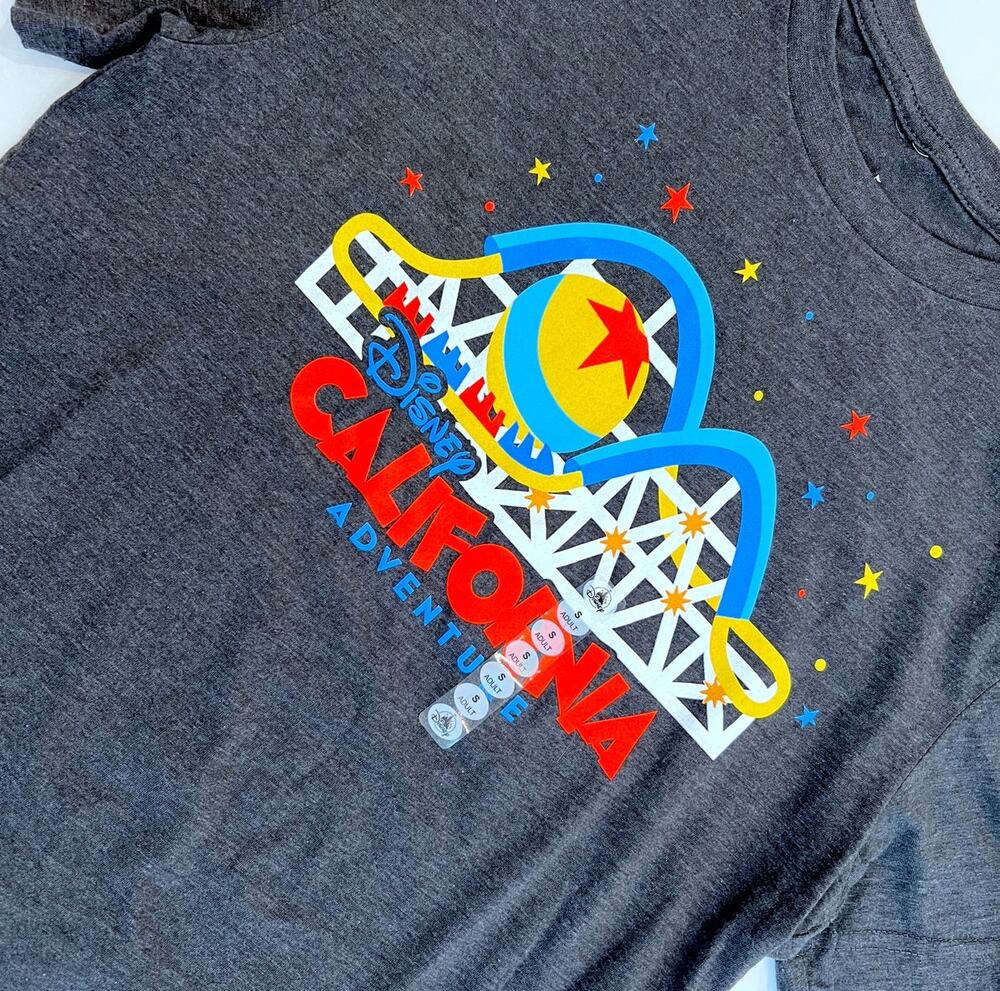 Disneyland Resort California Adventure Incredicoaster Grey Adult Tee -Small -NWT